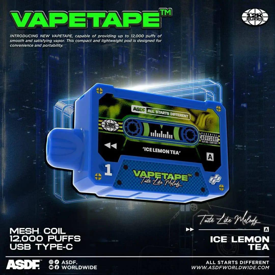 Vapetape 12000 Rechargeable disposable (Merlion Vape SG) - Ice Lemon Tea - Merlion Vape SG