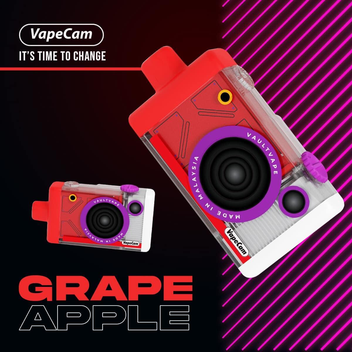 Vapecam 12000 Rechargeable Disposable (Merlion Vape Sg) - Grape Apple - Merlion Vape Sg