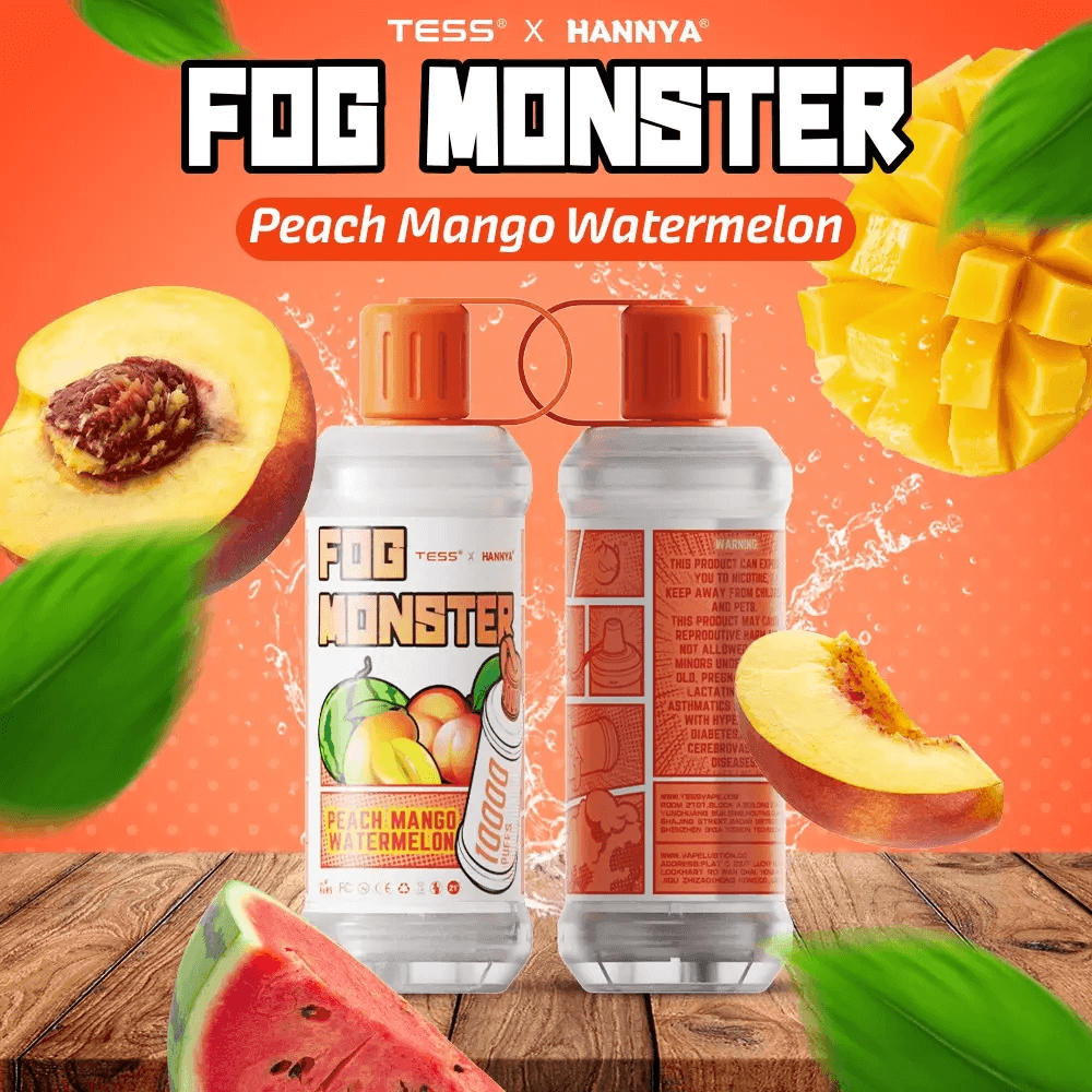 Fog Monster 10000 Rechargeable Disposable (Merlion Vape Sg) - Peach Mango Watermelon -  Merlion Vape Sg