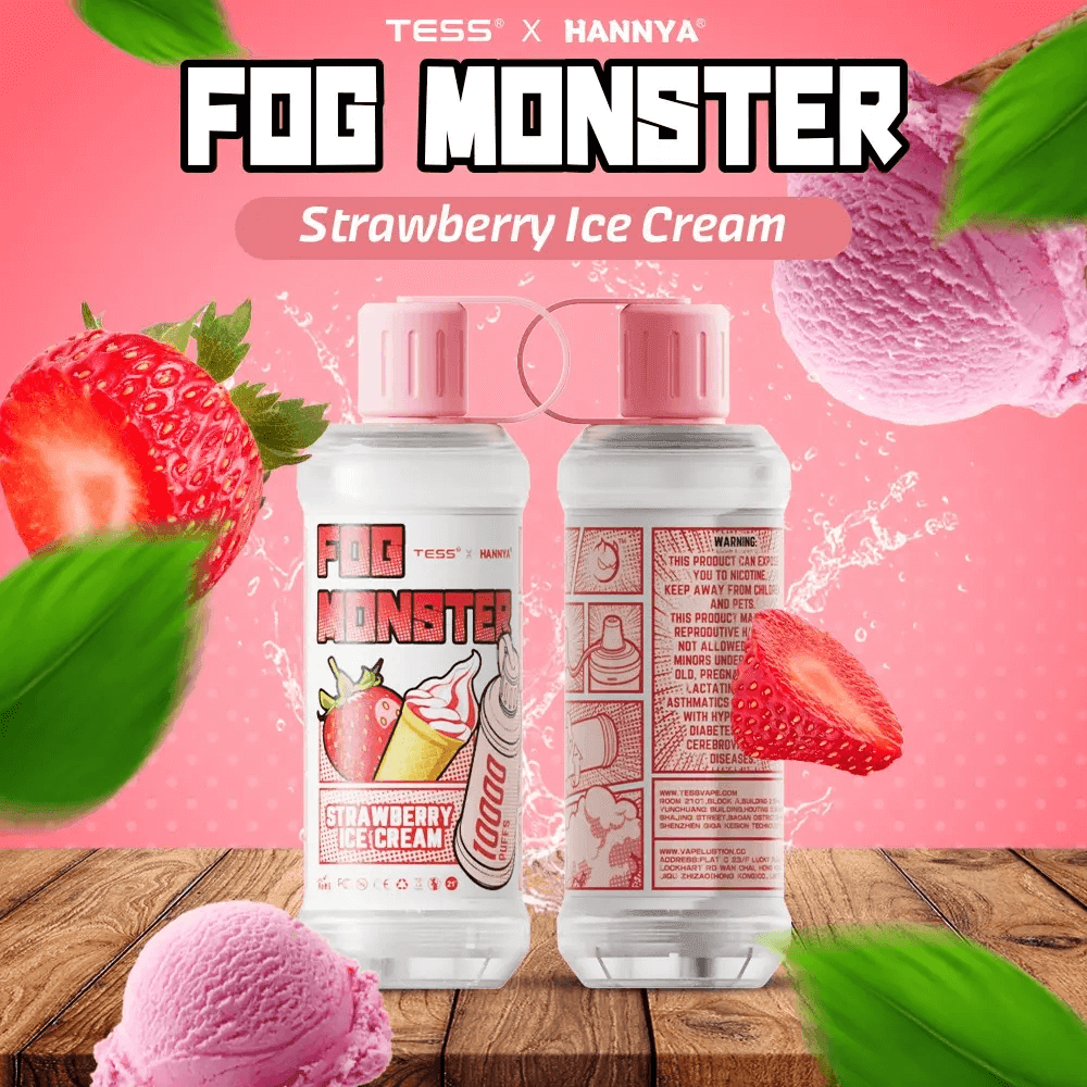 Fog Monster 10000 Rechargeable Disposable (Merlion Vape Sg) - Strawberry icecream -  Merlion Vape Sg