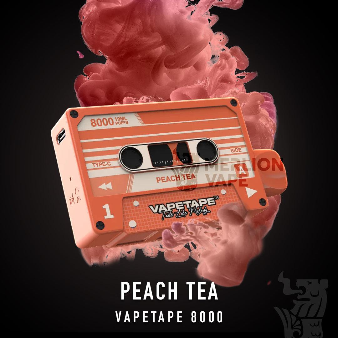 Vapetape 8000 Rechargeable Disposable (Merlion Vape Sg) - Peach Tea -  Merlion Vape Sg