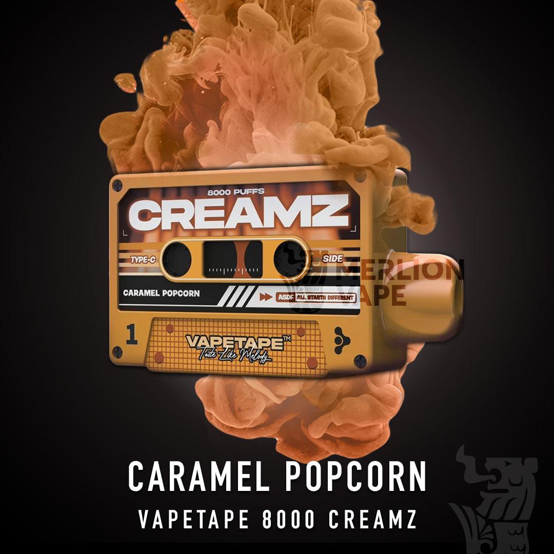 Vapetape 8000 Rechargeable Disposable (Merlion Vape Sg) - Caramel Popcorn -  Merlion Vape Sg