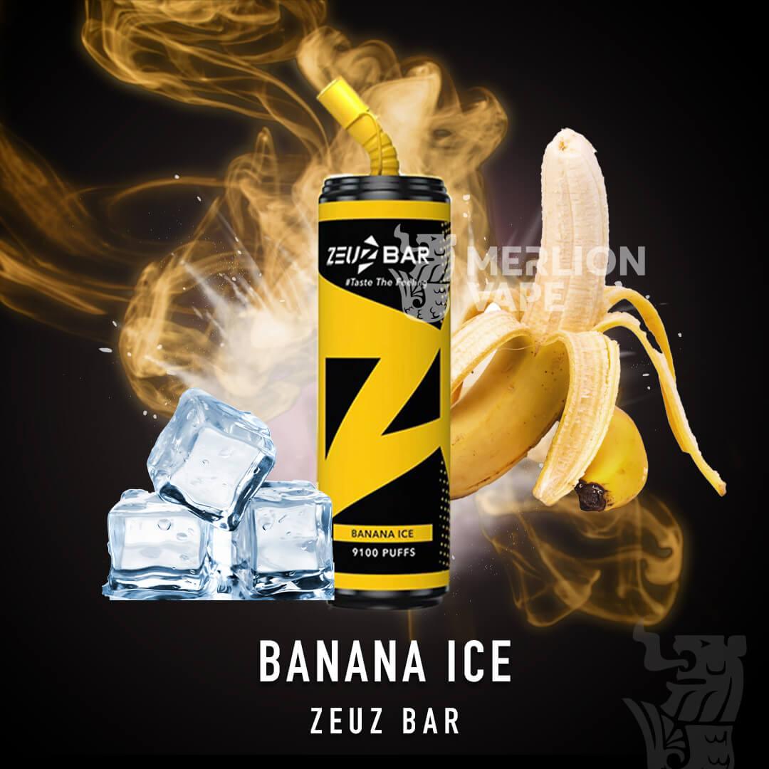 Zeuz Bar 9100 Rechargeable Disposable (Merlion Vape Sg)  - Banana Ice - Merlion Vape Sg