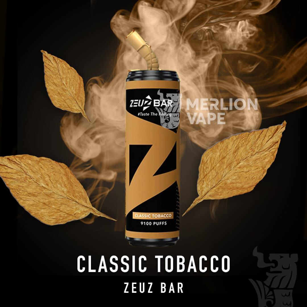 Zeuz Bar 9100 Rechargeable Disposable (Merlion Vape Sg)  - Classic Tobacco - Merlion Vape Sg