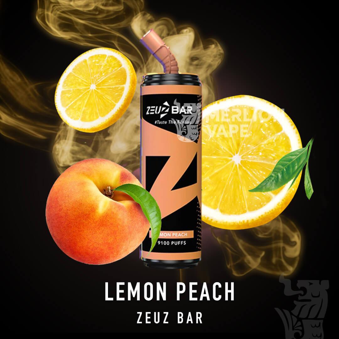 Zeuz Bar 9100 Rechargeable Disposable (Merlion Vape Sg)  - Lemon Peach - Merlion Vape Sg
