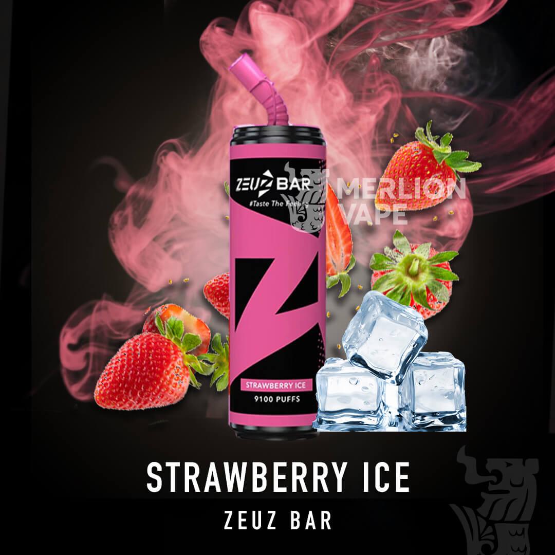 Zeuz Bar 9100 Rechargeable Disposable (Merlion Vape Sg)  - Strawberry Ice - Merlion Vape Sg