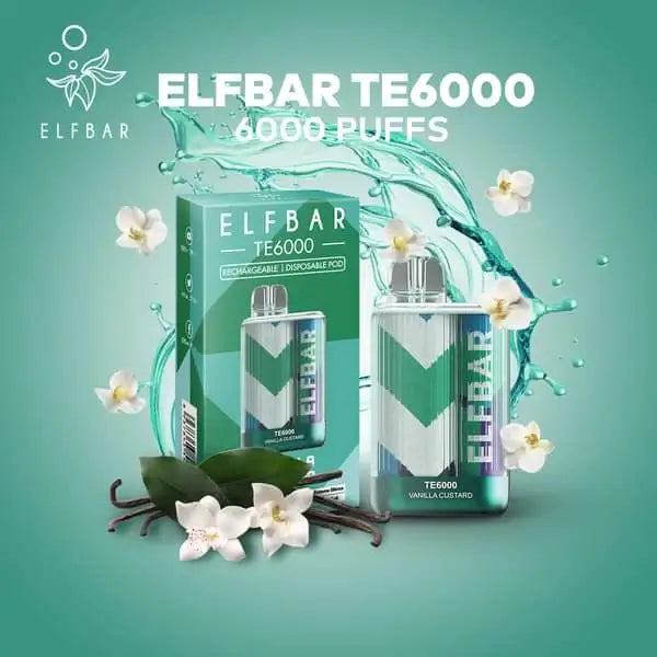 Elfbar TE 6000 Rechargeable Disposable (Merlion Vape Sg) - Vanilla Custard - Merlion Vape Sg