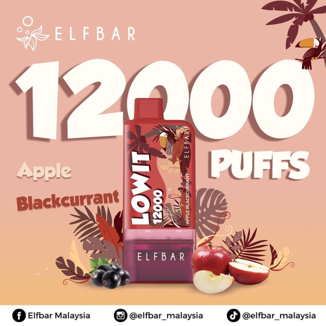 Elfbar lowit 12000 - Apple Blackcurrant -  Merlion Vape SG