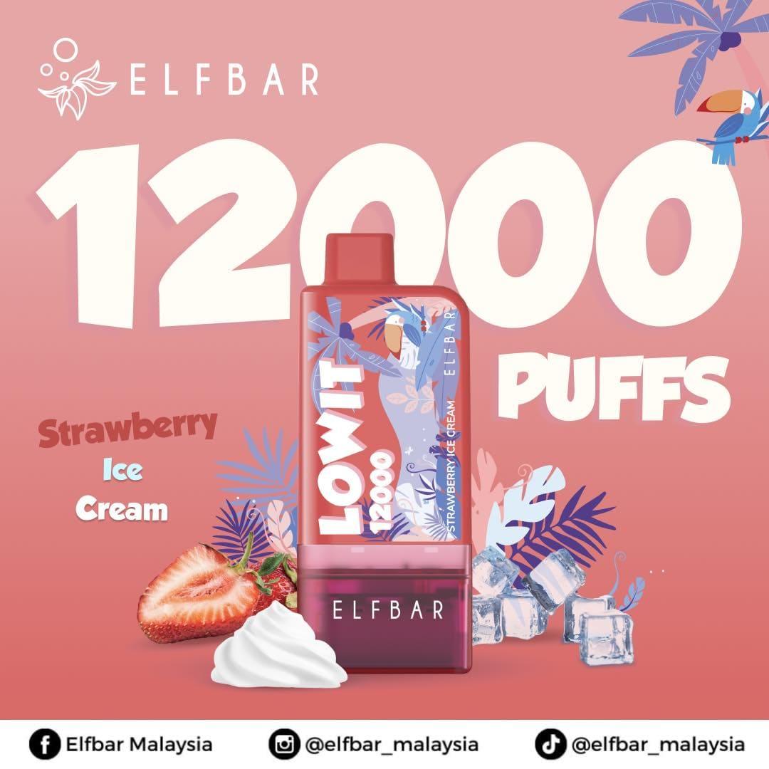 Elfbar lowit 12000 - Strawberry icecream - Merlion Vape SG