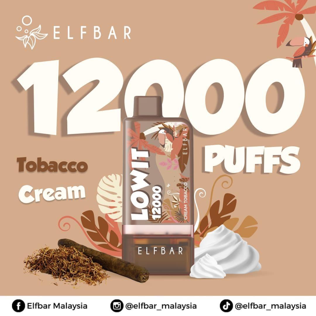 Elfbar lowit 12000 - Tobacco Cream - Merlion Vape SG