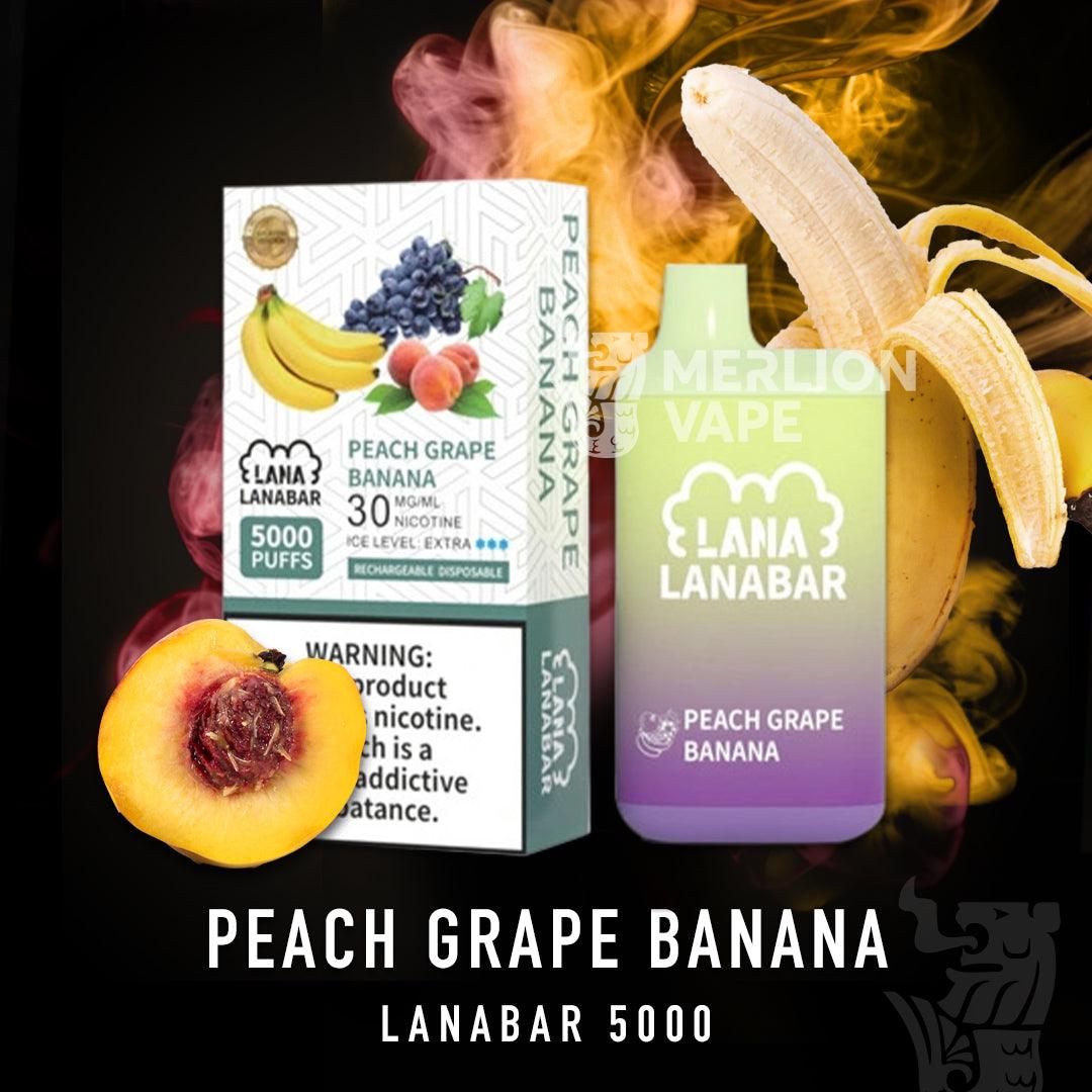 Lana Bar 5000 Rechargeable Disposable (Merlion Vape Sg) - Peach Grape Banana - Merlion Vape Sg