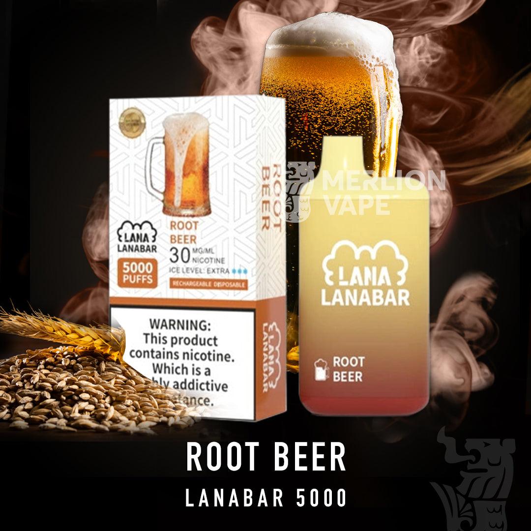 Lana Bar 5000 Rechargeable Disposable (Merlion Vape Sg) - Root Beer - Merlion Vape Sg