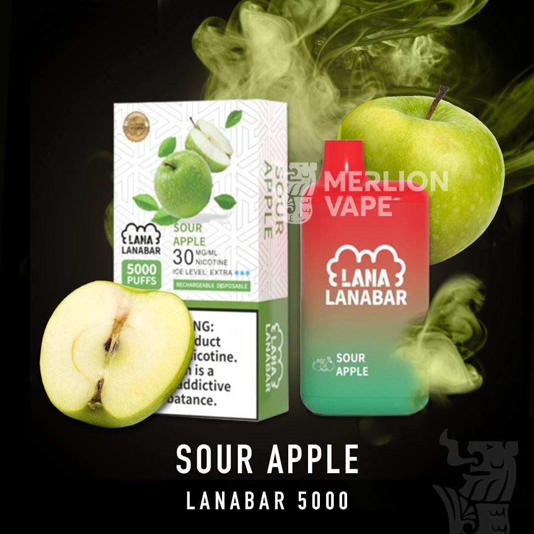Lana Bar 5000 Rechargeable Disposable (Merlion Vape Sg) - Sour Apple - Merlion Vape Sg