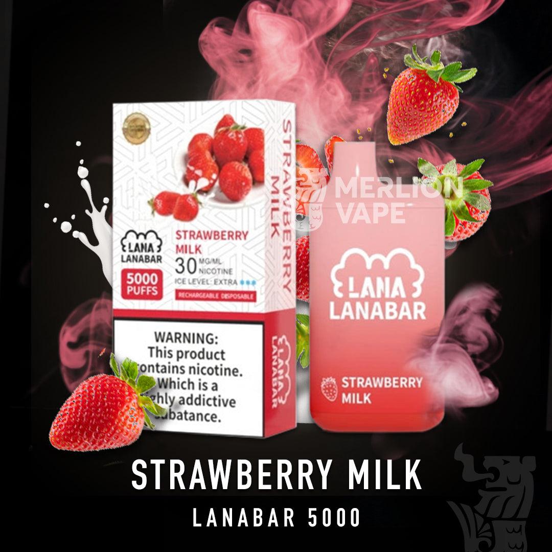 Lana Bar 5000 Rechargeable Disposable (Merlion Vape Sg) - Strawberry Milk - Merlion Vape Sg
