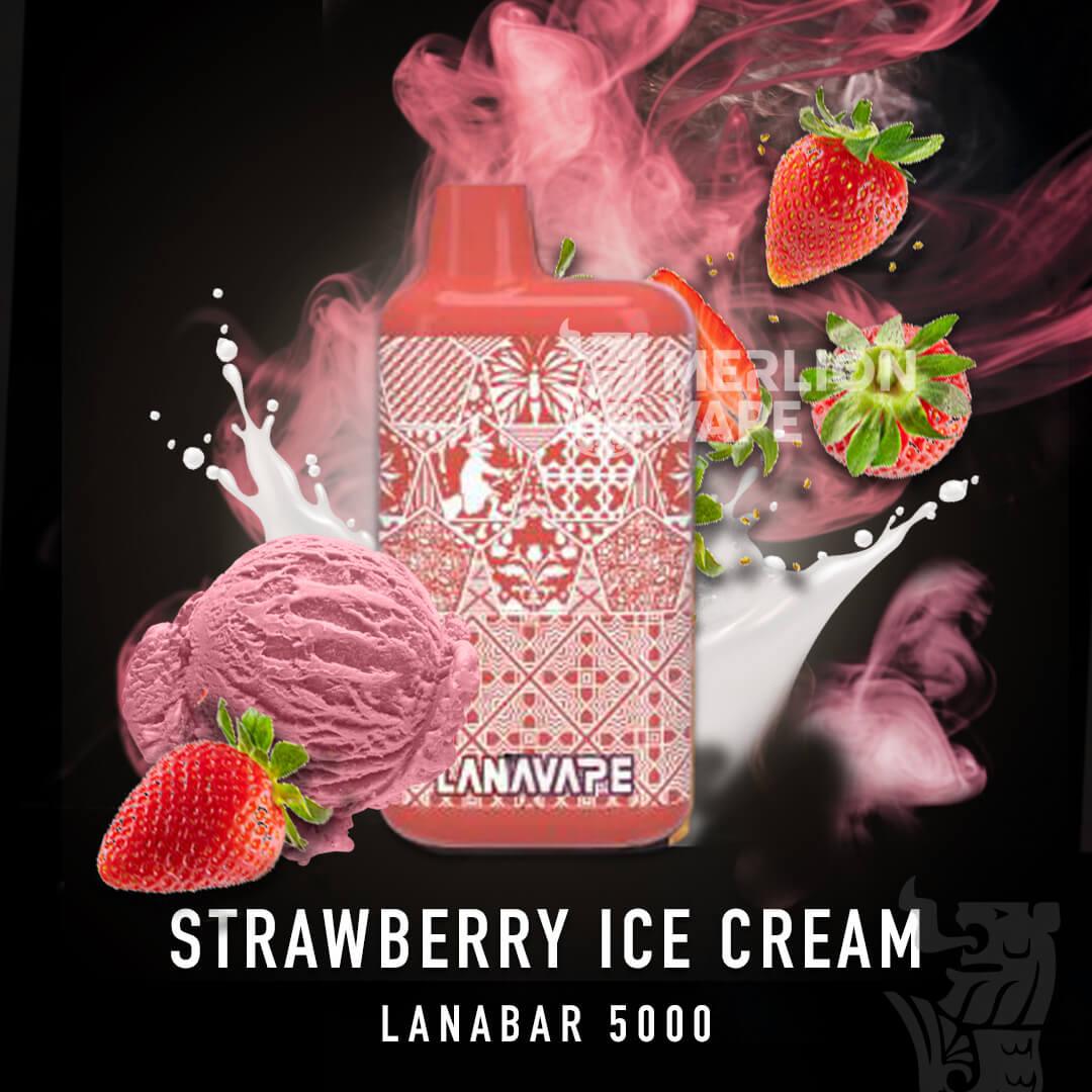 Lana Bar 5000 Rechargeable Disposable (Merlion Vape Sg) - Strawberry Ice Cream - Merlion Vape Sg