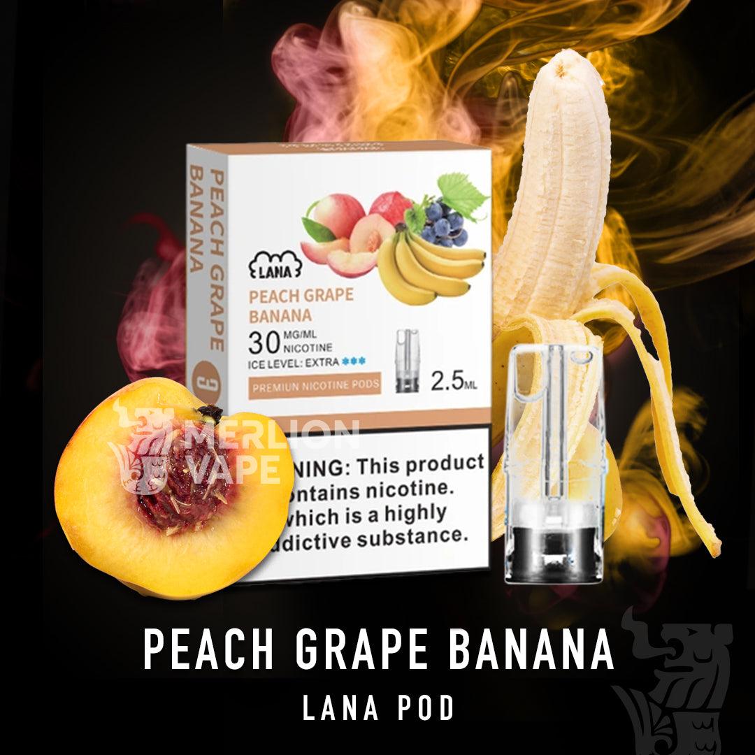 Lana Pod (Merlion Vape Sg) - Peach Grape Banana - Merlion Vape Sg