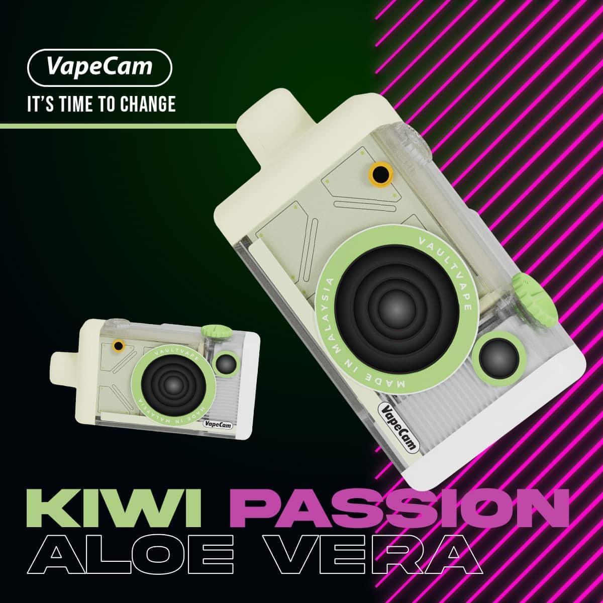 Vapecam 12000 Rechargeable Disposable (Merlion Vape Sg) - Kiwi Passion Aleo Vera - Merlion Vape Sg